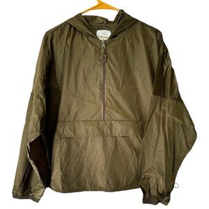 Aerie OFFLINE Shine Green Pullover Lightweight Anorak Windbreaker Jacket Small